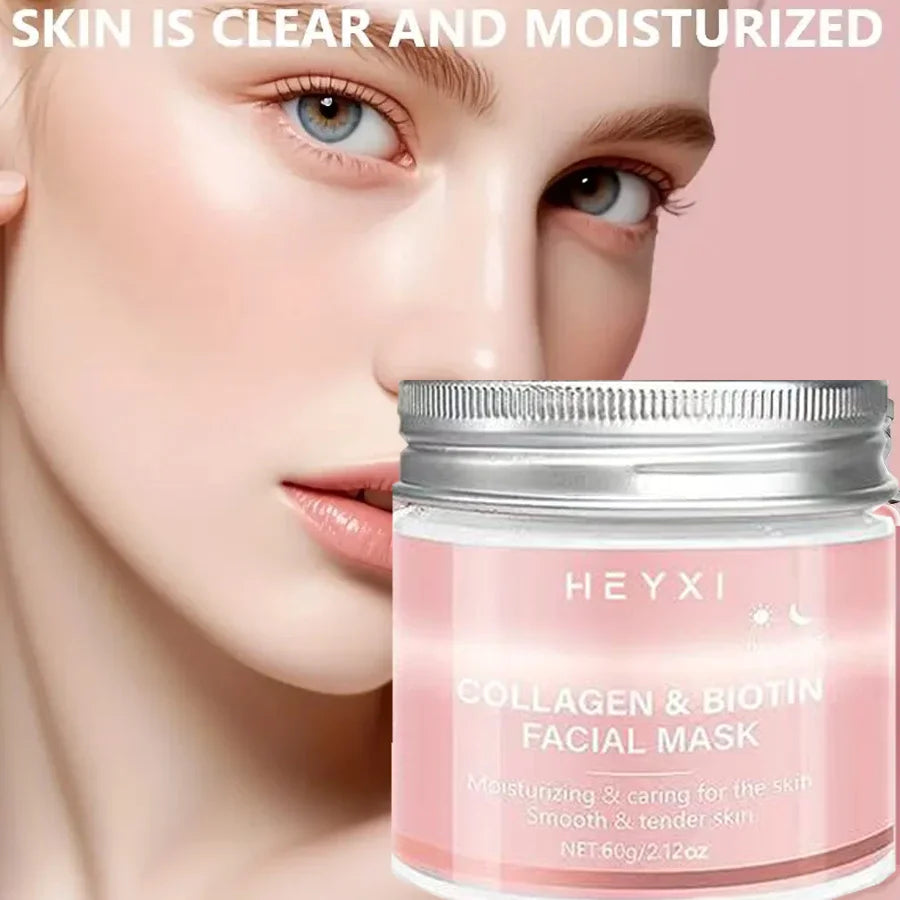Collagen Peel Mask, Biotin Collagen Wrap Mask Day and Night, Deep Hydration, Night Care Mask Cream.