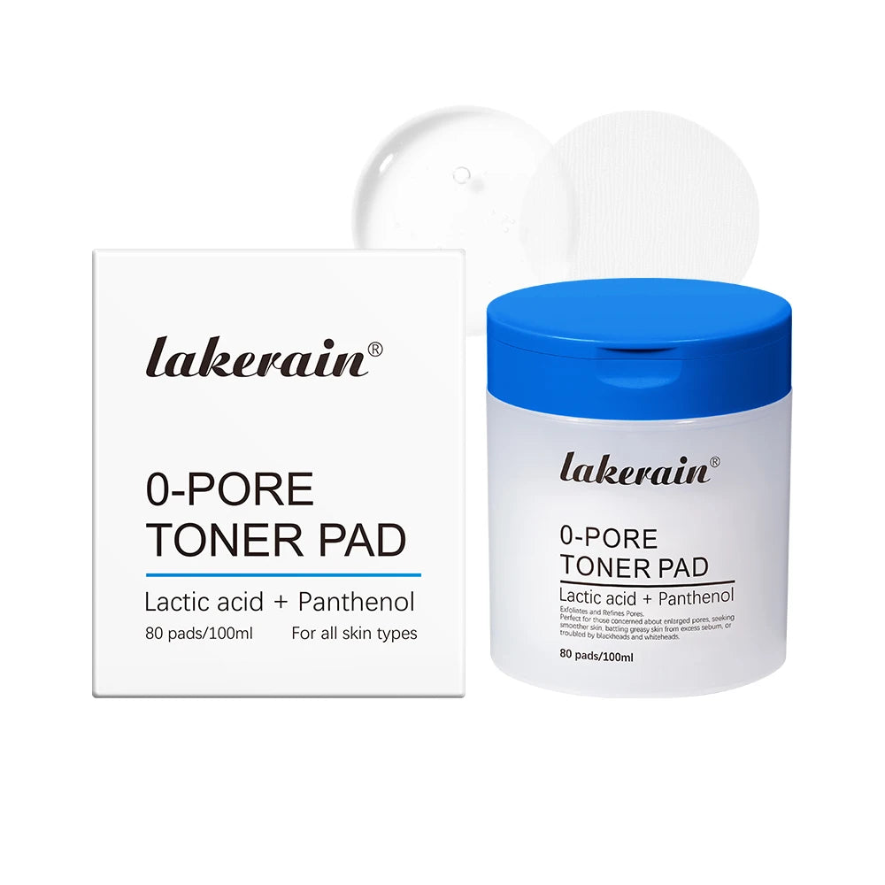 4.5% AHA Lactic Acid & 0.45% BHA 0-pore Toner Pad Salicylic Acid Dual-Textured Facial Toner Pads for Exfoliation and Pore Care