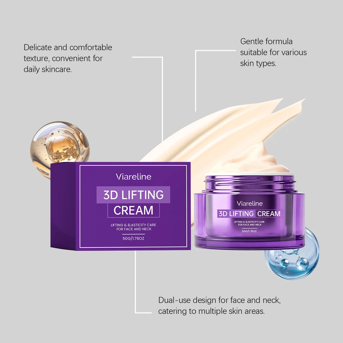 3D Lifting Firming Cream&Spray,Advanced with 17 Peptide Complex for Face&Neck,Butter Rich Texture For Perfect Slugging,Creamy Moisturizing,Instantly Brightens Skin Tone,Firms Skin,Refreshing,Comfortable.K-Beauty  Glass Skin