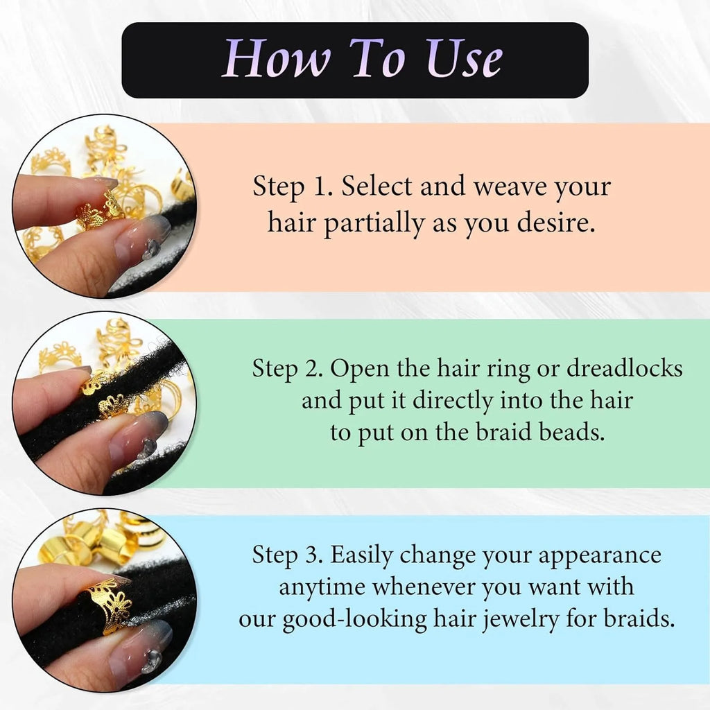 2024 New 40pcs Dreadlock Hair Beads - Stylish Alloy Hair Accessories Loc Hair Jewelry for Braids for Girls and Women
