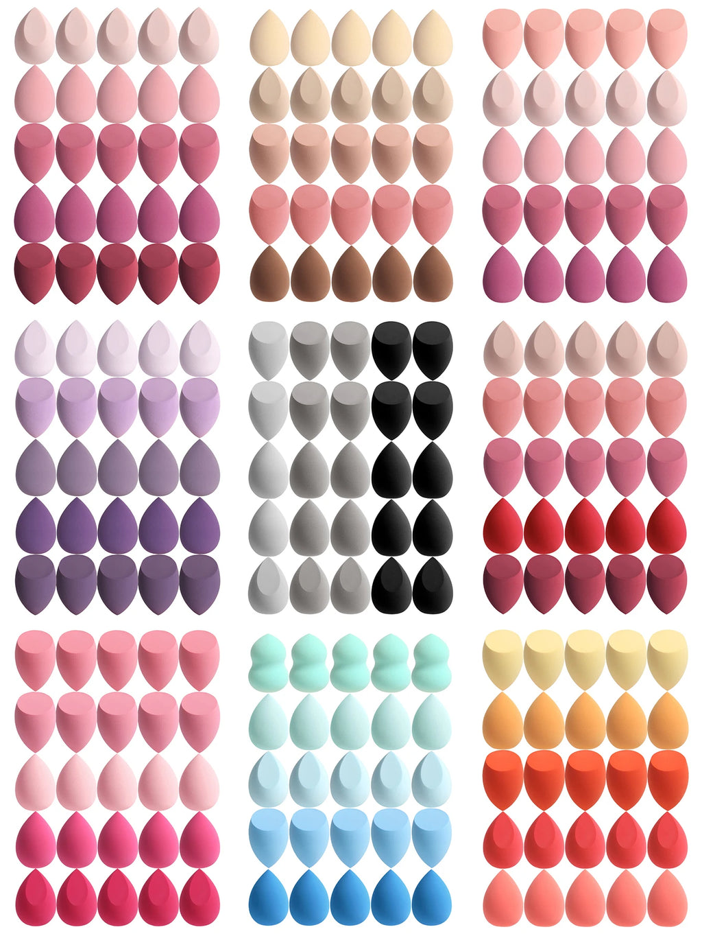 25 Beauty Eggs (Makeup Sponges), Foundation Makeup Mixed Beauty Sponges, Flawless Application for Liquid, Cream and Powder, Multi-Color Makeup