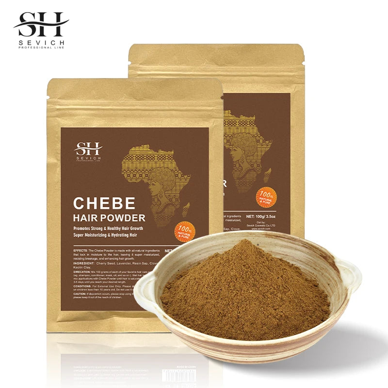 100% Chebe Powder From Chad Africa Women Traction Alopecia Treatment Oil Men Fast Hair Growth Spray Hair Loss Treatment Sevich
