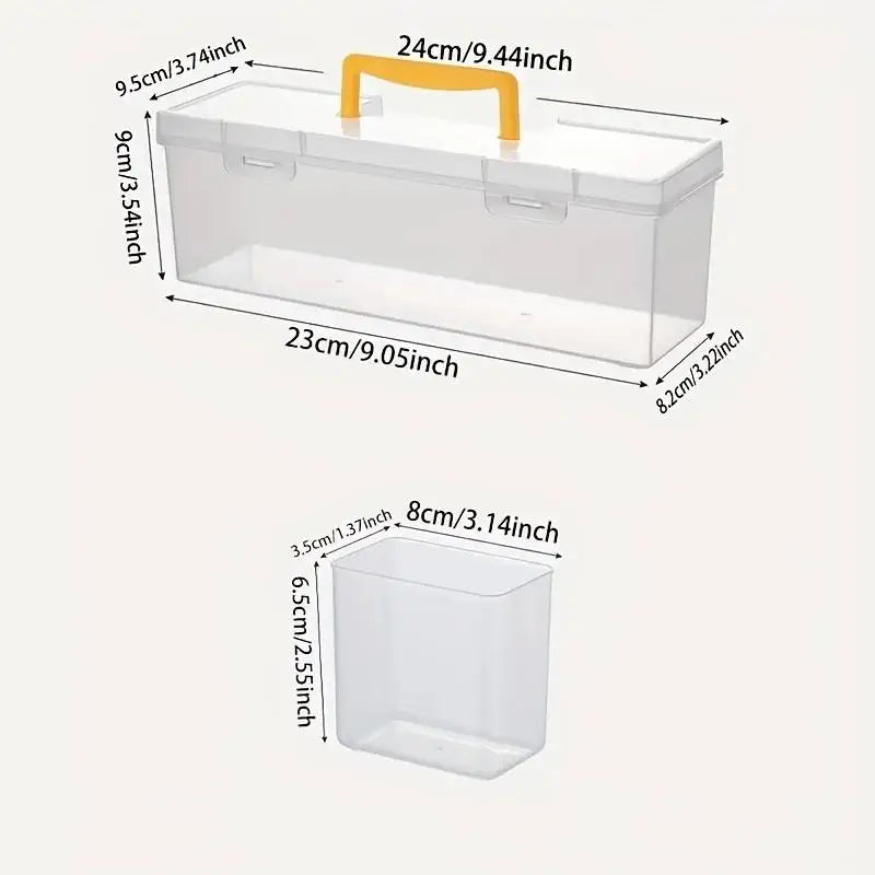 ✔Professional Tool Organizer Set,Transparent Parts Storage With Dividers-Portable Case For Kitchen Condiment Storage