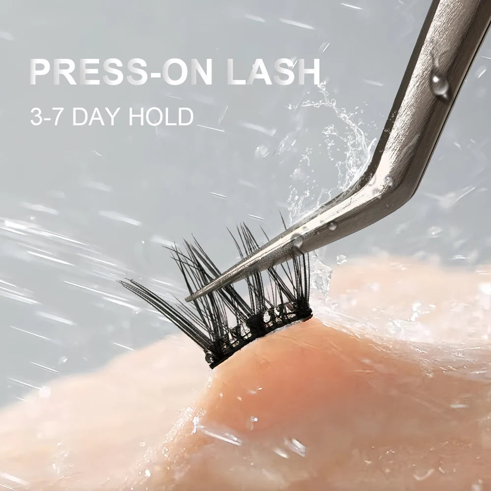 Press On Lash Clusters Self Adhesive Eyelashes Pre-Glued Cluster Lashes Self Stick Eyelash Clusters Pre-Bond DIY Lash Reusable