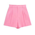 HH Women Solid Casual 2 Piece Set V Neck Single Breasted Vest Top High Waist Slim Shorts Female Casual Office Lady Daily Wear