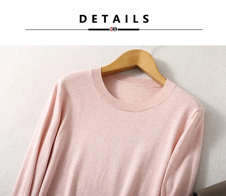 SuyaDream Woman Basic Sweaters Silk and Cashmere Blend O neck Pullovers Solid Sweaters 2024 Fall Winter Bottoming Shirts