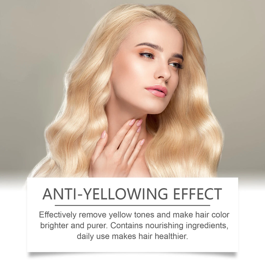 EELHOE Purple Toning Shampoo For Blonde Gray Strands Anti-Yellow Formula Lock Pigment Stop Fade Ideal Post-Bleach Salon Hair Car