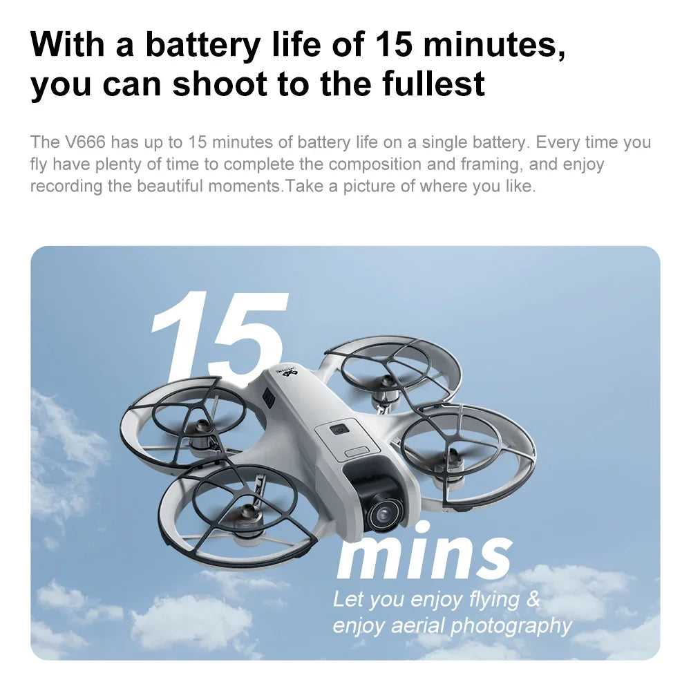 Original MINI V666 Drone 4K Professional WIFI 5G Dron Obstacle Avoidance Brushless Altitude Headless Mode RC Quadcopter Toys
