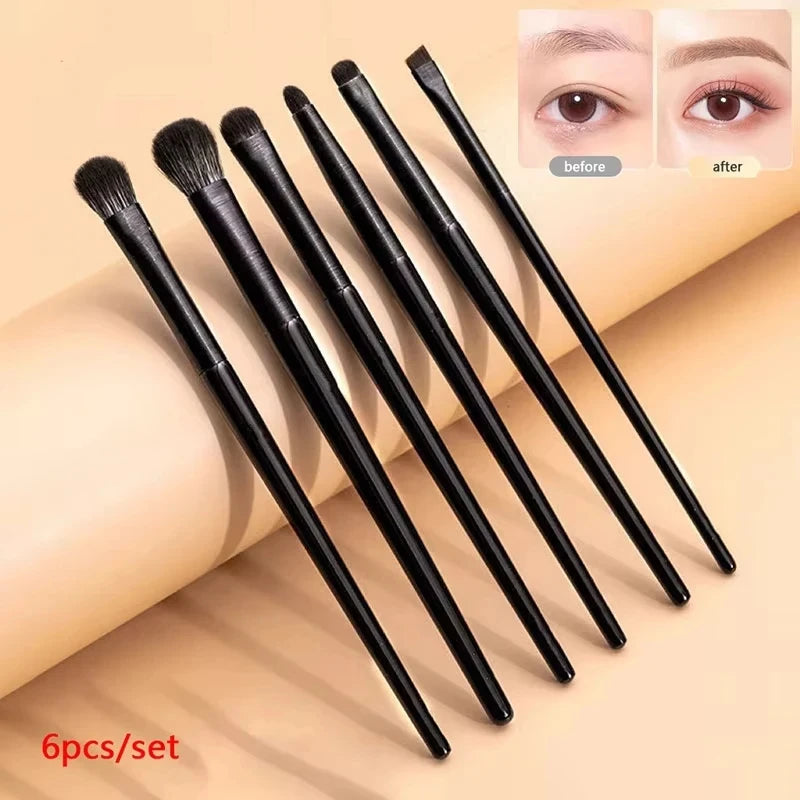6Pcs Eye Makeup Brushes Set Professional Soft Eyeshadow Eyeliner Eyebrow Brush for Women Beginners Contouring Cosmetic Tools
