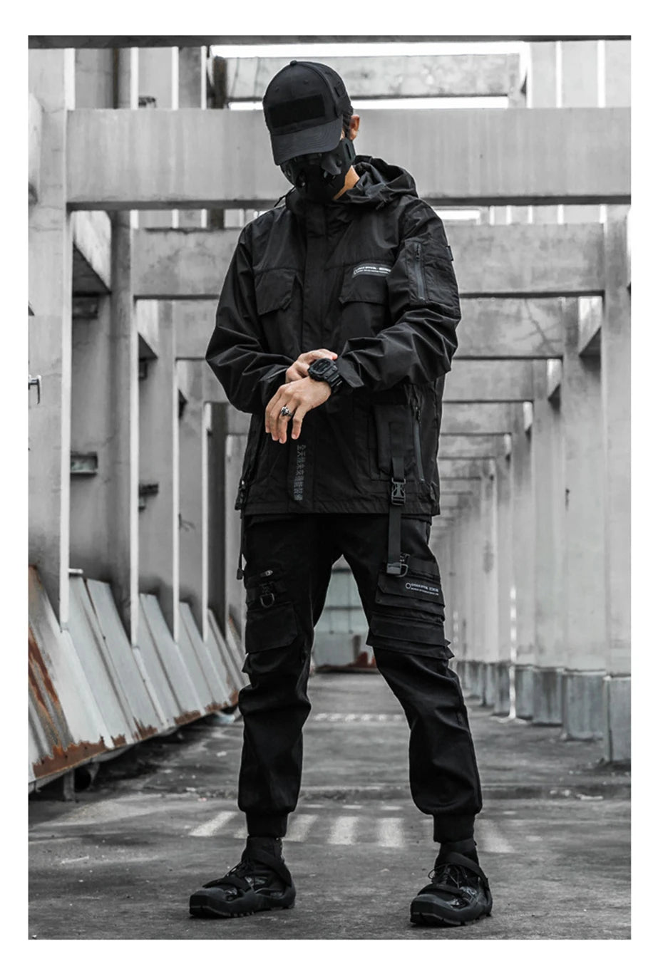 2022 Autumn Tactical Jackets Windbreaker Men Functional Techwear Mens Black Hip Hop Streetwear Waterproof Windproof Hooded Coats