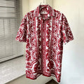 Men's shirts, summer Baroque printed shirts, loose oversized retro short sleeved shirts, vacation style versatile men's tops