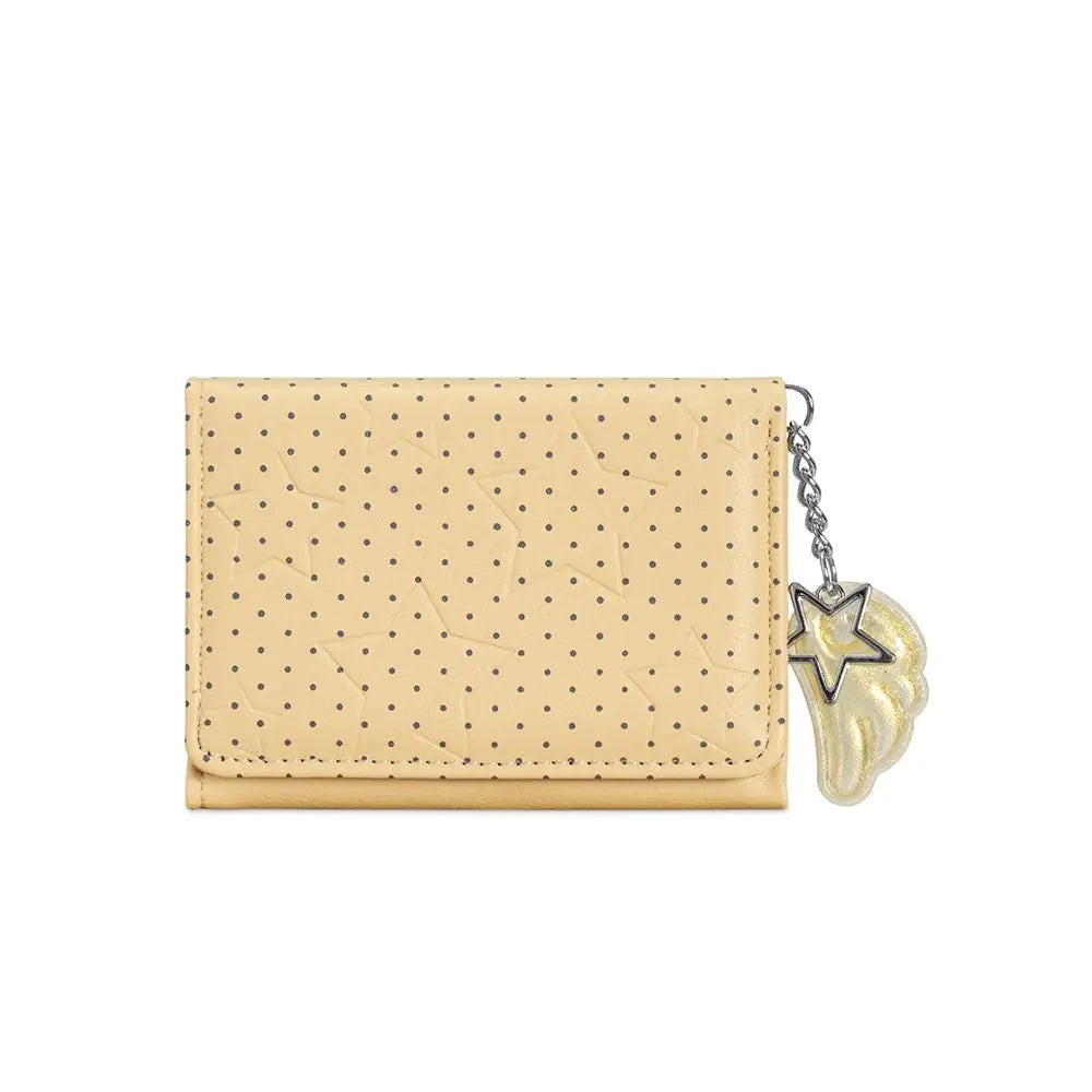 Fashion Y2K Tri-fold Wallet Wing Pendant Star Dot Coin Purse Zipper Clouse Multicolor Women's Wallet for Students