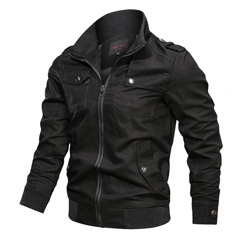 Bomber Jacket Men Fashion Casual Windbreaker Jacket Coat Men 2025 Spring Autumn New Hot Outwear Solid Stand Slim Jacket Mens