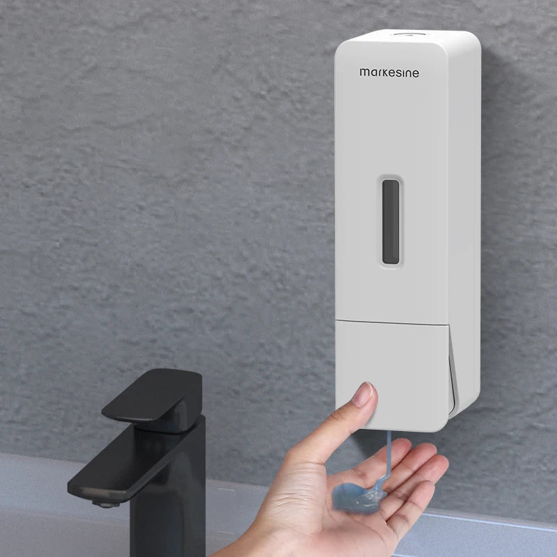 Liquid Dispensing Bottle Shower and Lotion Dispenser Waterproof Shampoo Gel Container Wall Mount Manual Press Soap Dispenser