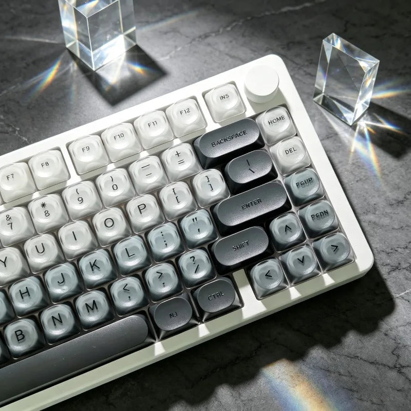 Gradient Purple Black Pink Crystal Keycaps Custom DIY for Gaming Mechanical Keyboard PBT Key Caps Set for Keyboard 68 70 80 90
