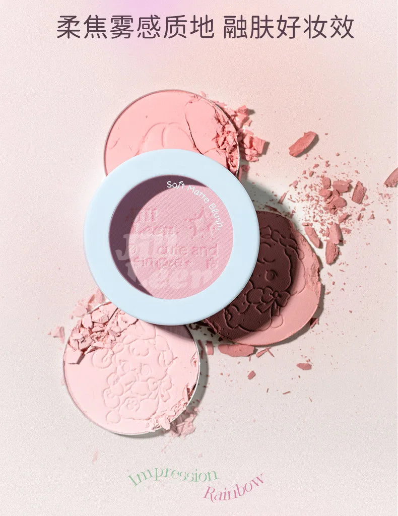 JILL LEEN Monochrome Colorful Soft Mist Blush Disc Highlight Grooming Peach Gills Purple Matte Brightening Expansion Color