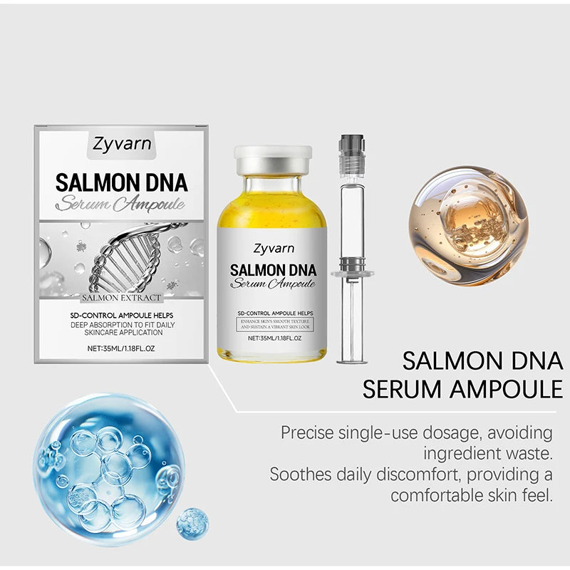 PDRN Salmon DNA Serum Ampoule Repair Renew Skin Brighten Tone Facial Essence Hydrating Nourishing Firming Skin Care Treatment