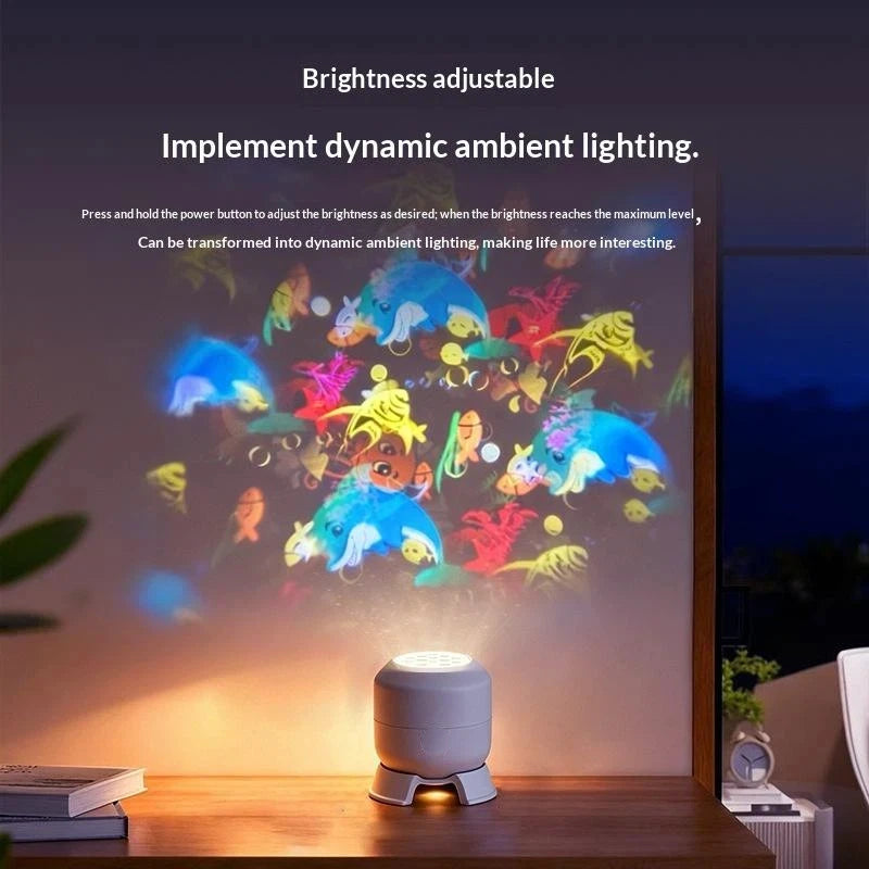 LED Ocean Projector Light, 360° Rotating Dynamic Night Light USB Ambient Light Decorative Lighting For Game,Living Room