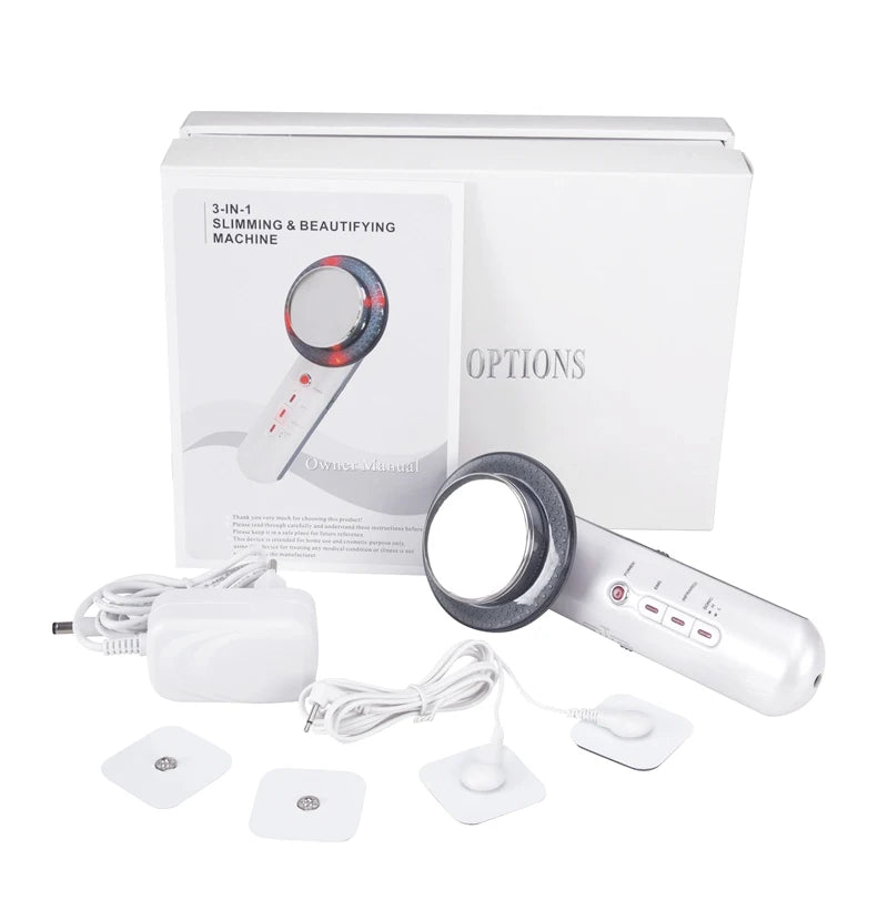 Face Reduction 3 In 1 EMS Infrared Ultrasonic Body Massager Anti Cellulite Fat Burner Weight Loss Infrared Slimming Machine