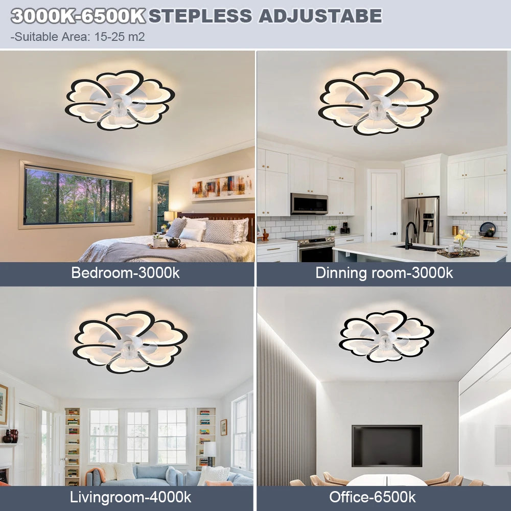 Modern Light Minimalist Living Room Ceiling Electric Fan Nordic Art Restaurant Ceiling Fan Lamps