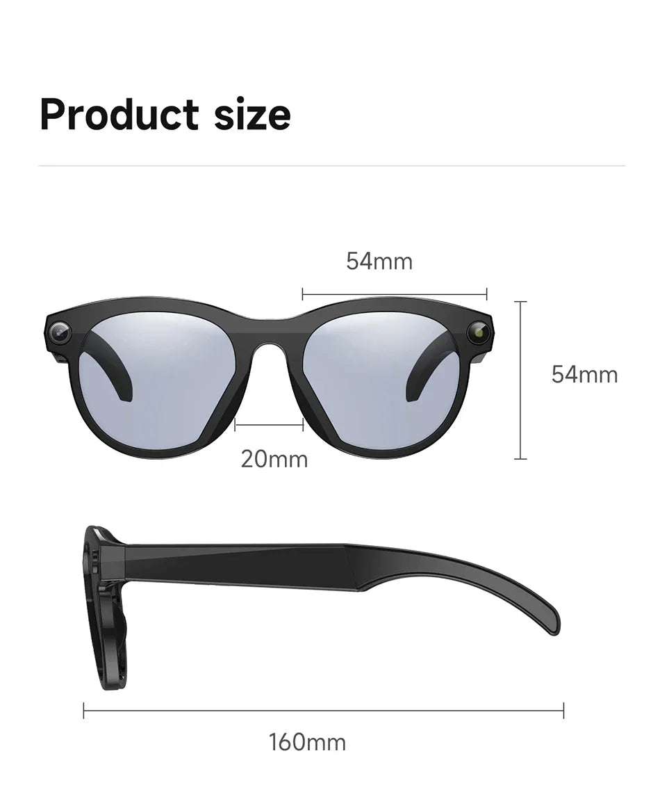 Lenovo 8K HD AI Smart Glasses Camera 1600WDual Real-time Translation Bluetooth Call Shoot Audio Video Music Play Sunglasses 2026