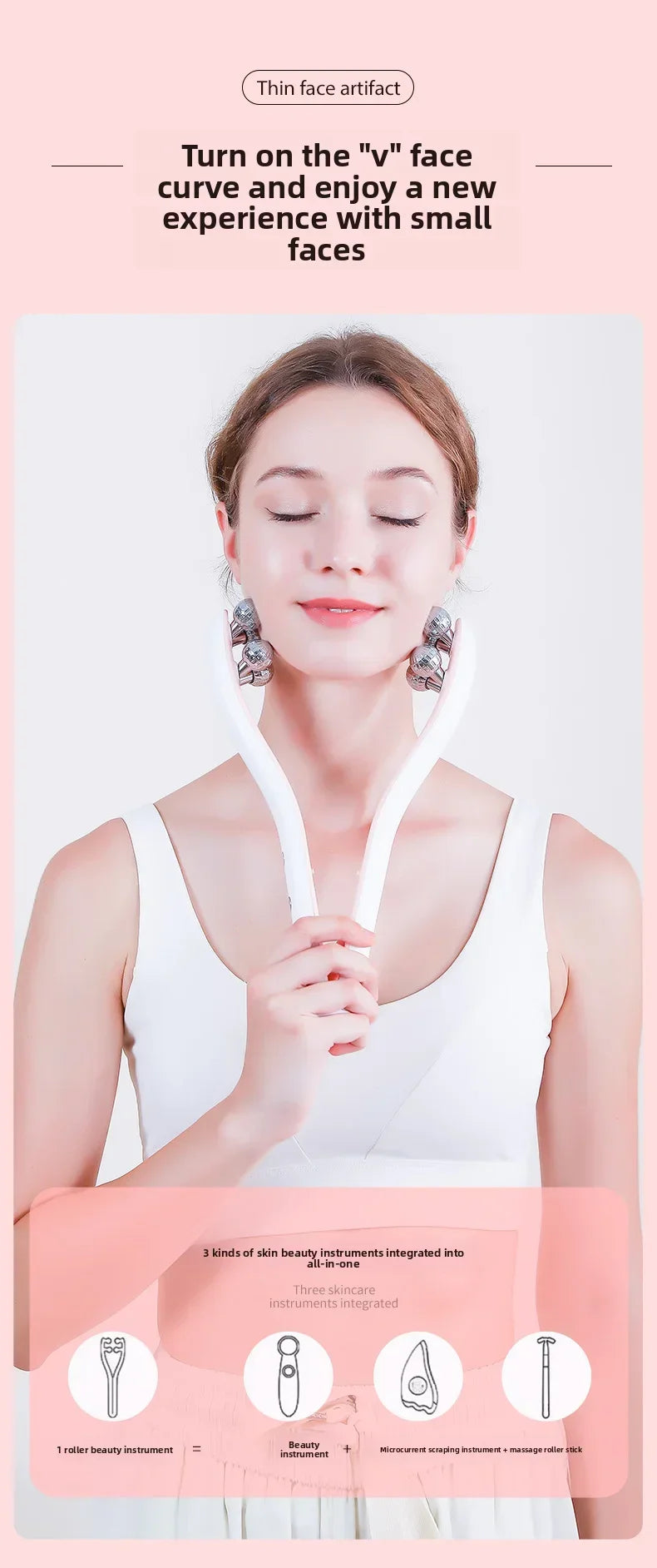 Roller Face-Slimming Artifact V-Face Beauty Facial Massager For Firming And Lifting The Face