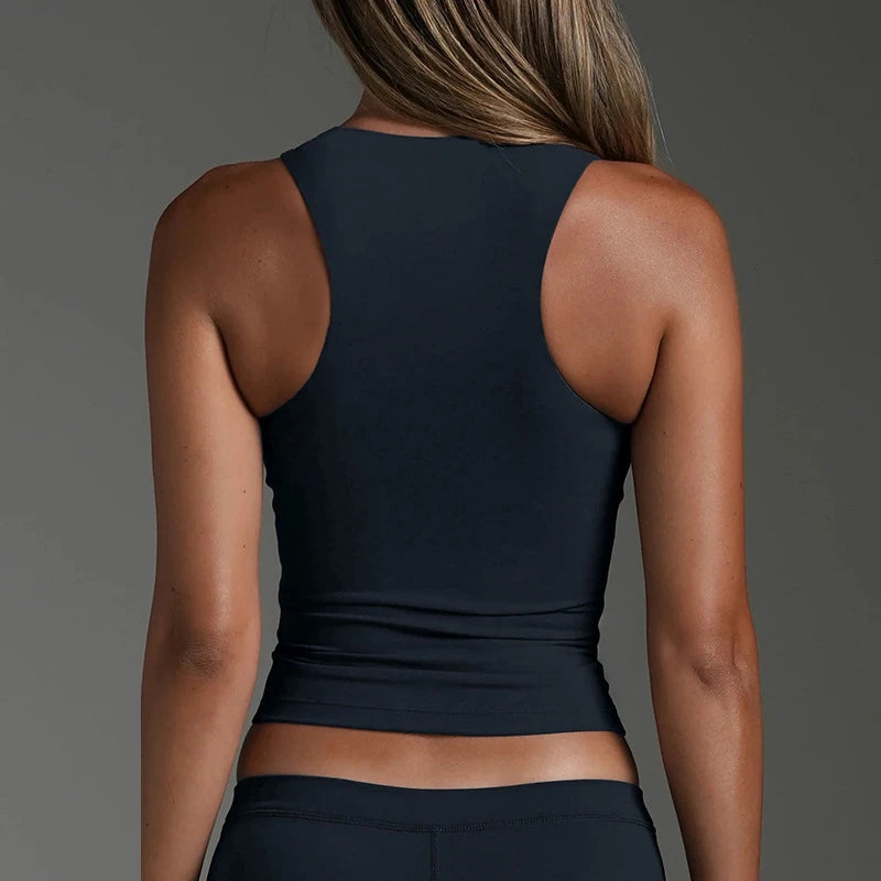 Women Racerback I Back Sports Tank Top Slim Quick Dry Moisture Wicking Yoga Gym Running Fitness Outerwear Top