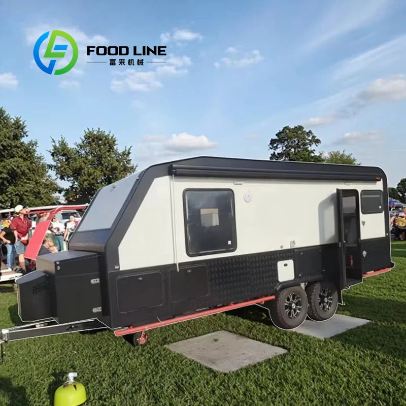 Customized Offroad Outdoor Pop Up Camper Trailer Portable Travel RV Caravan with Bathroom for Camping Trips