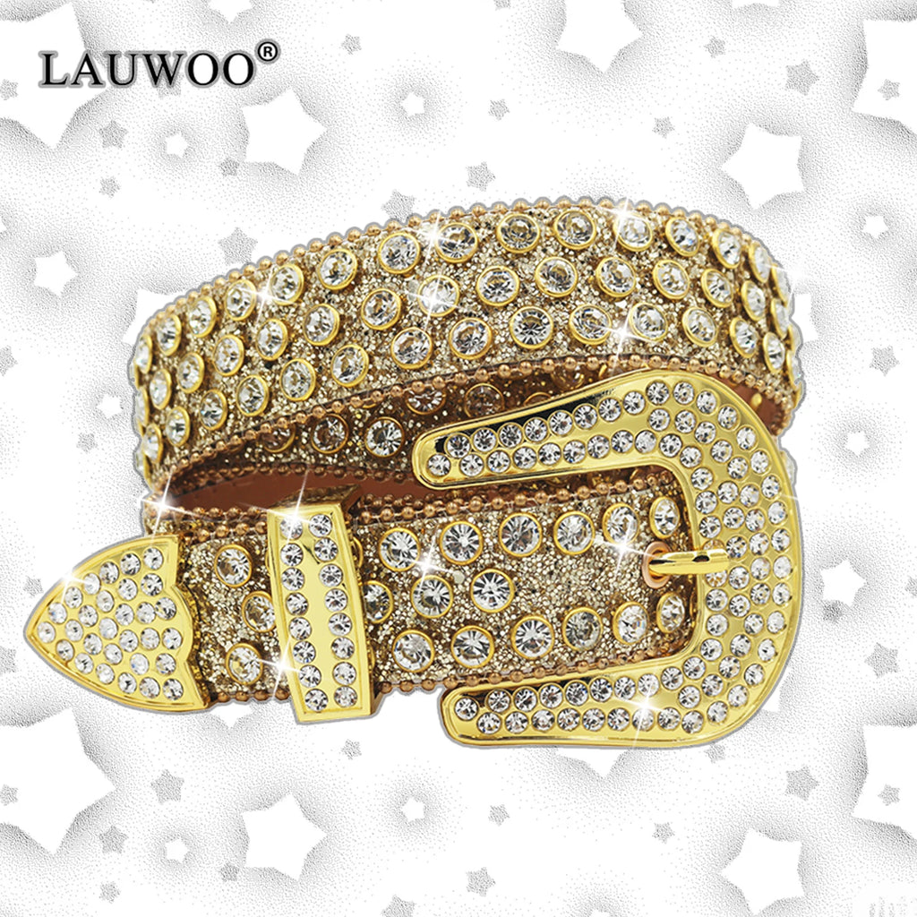 for Rhinestone Belts Women PU Leather Strap Y2K Girls Fashion Belt for Jeans Men For rhinestone Belts Western Cowboy
