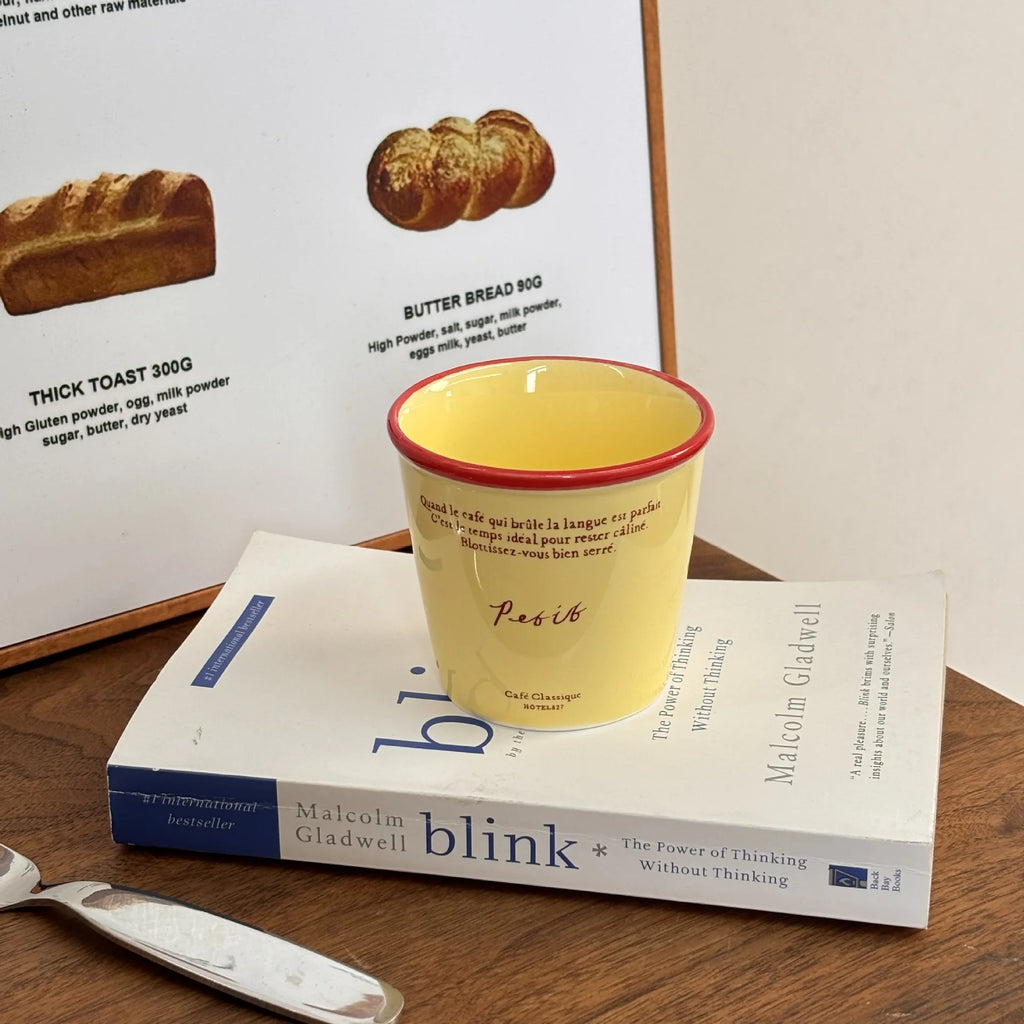 Paper  Shaped Coffee  Retro Mug Hand-held Colorful Letter Ceramic Cup Breakfast Milk Cup