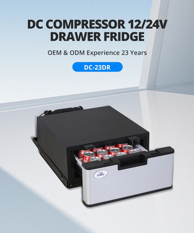 Hot Selling 23L 12V Electric Freezer For Boat Drawer Car Refrigerator With Compressor Drawer Fridge For Truck Suv
