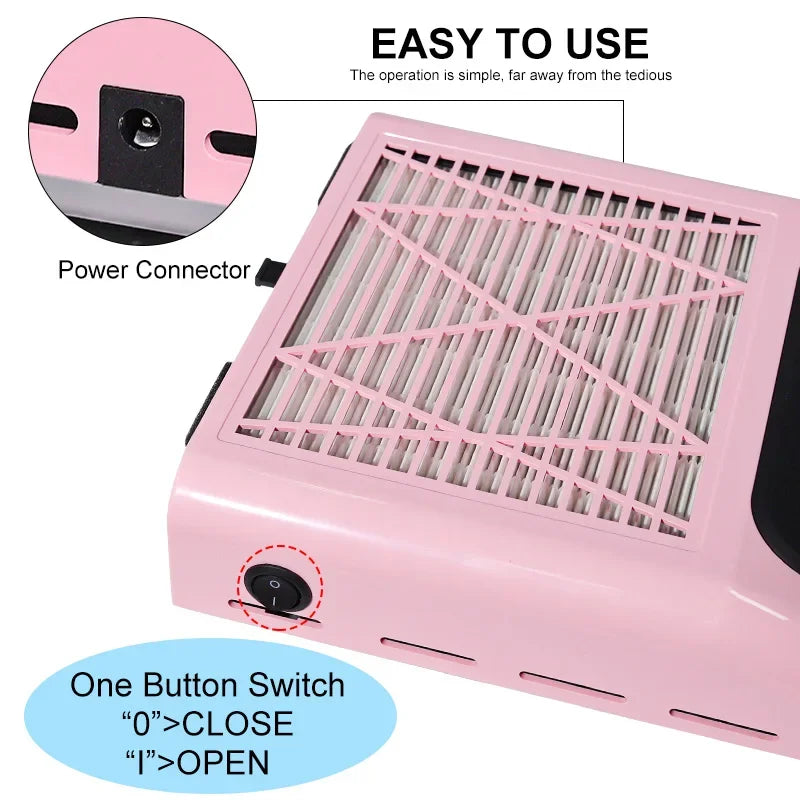Nail Dust Collector Manicure Machine Tools Strong Power Nail Vacuum Cleaner With Remove Filter Nail Extractor Fan Nail Art Tool