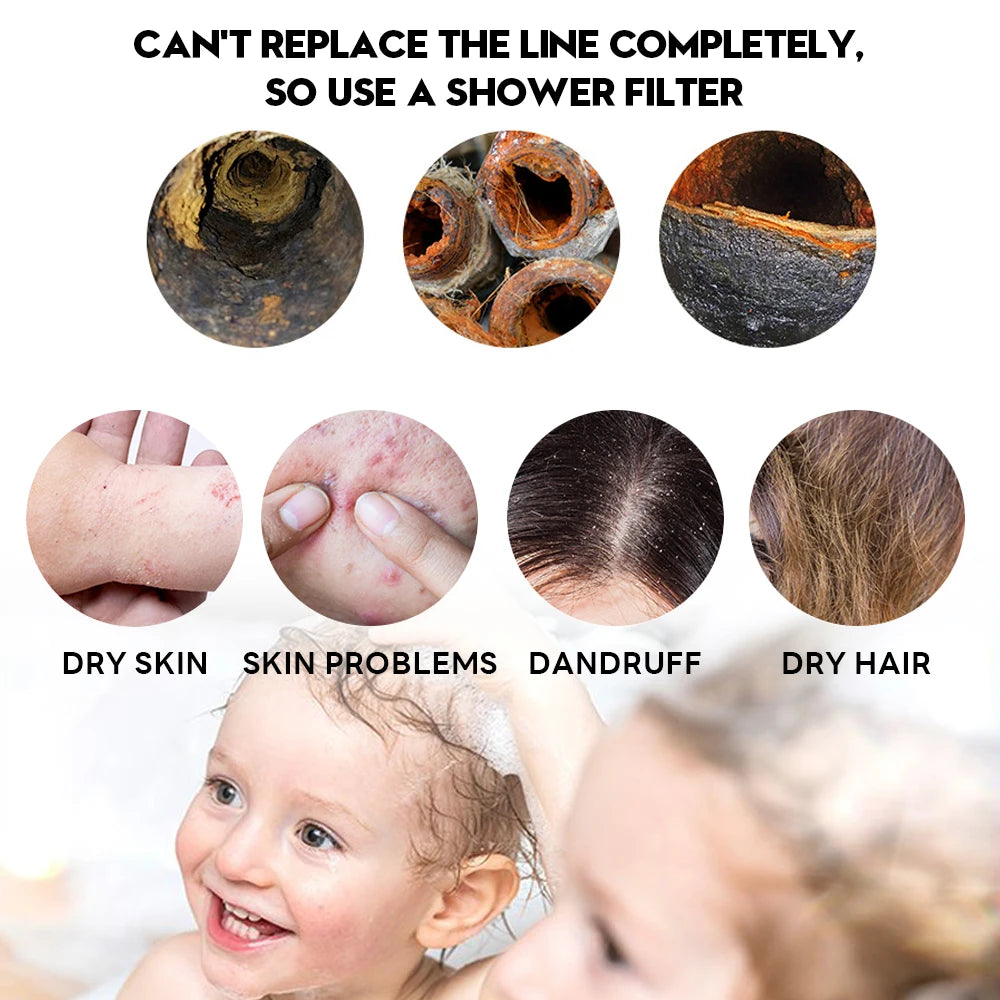 Universal Shower Head Filter,Soft& Improve Hair/ Skin Chlorine Removal,Water Softener, Bathroom Accessories