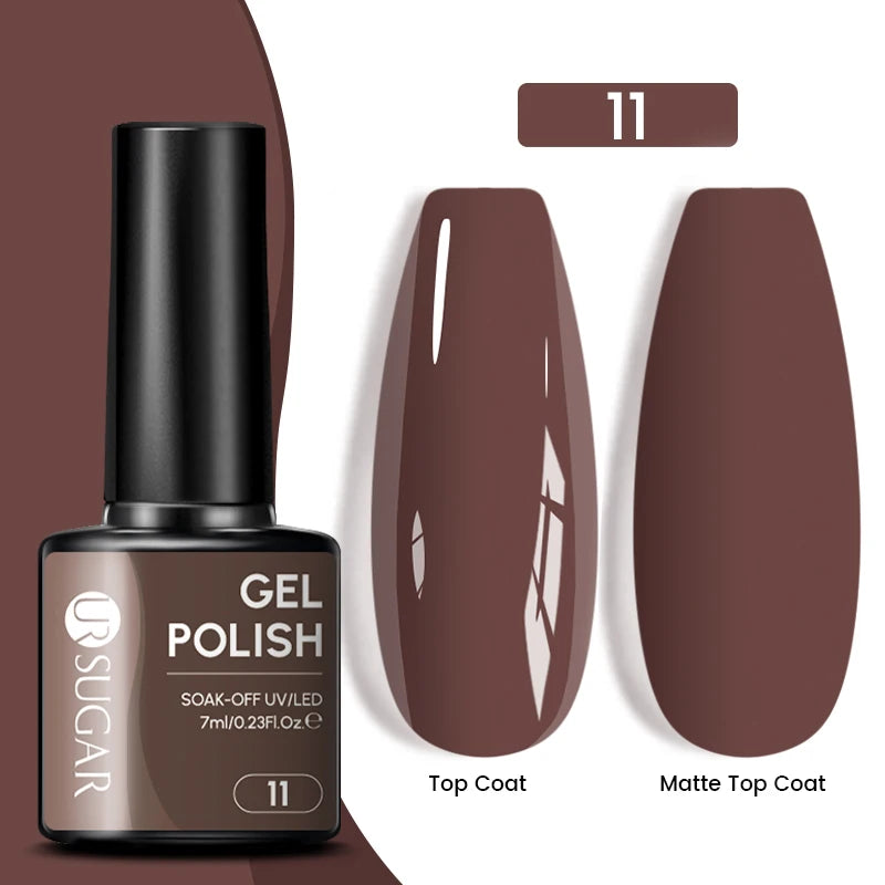 UR SUGAR 7ML Valentine’s Day Gel Nail Polish 107 Colors Classic Black Red Glitter Semi Permanent Autumn Soak Off UV Gel Varnish