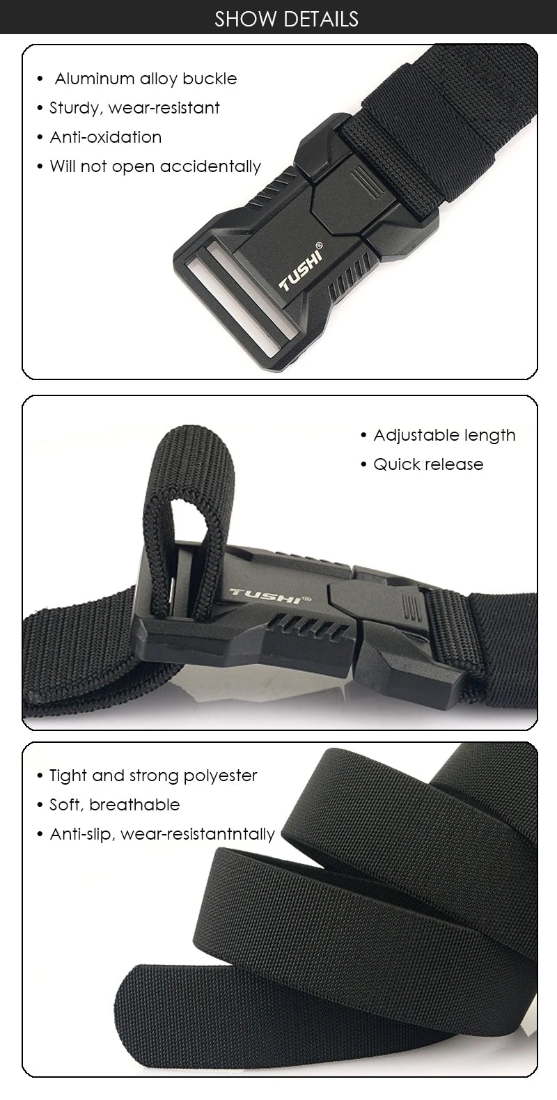 VATLTY New Tactical Outdoor Belt for Men and Women Aluminum Alloy Buckle Quick Release Elastic Belt Casual Belt Jeans Waistband