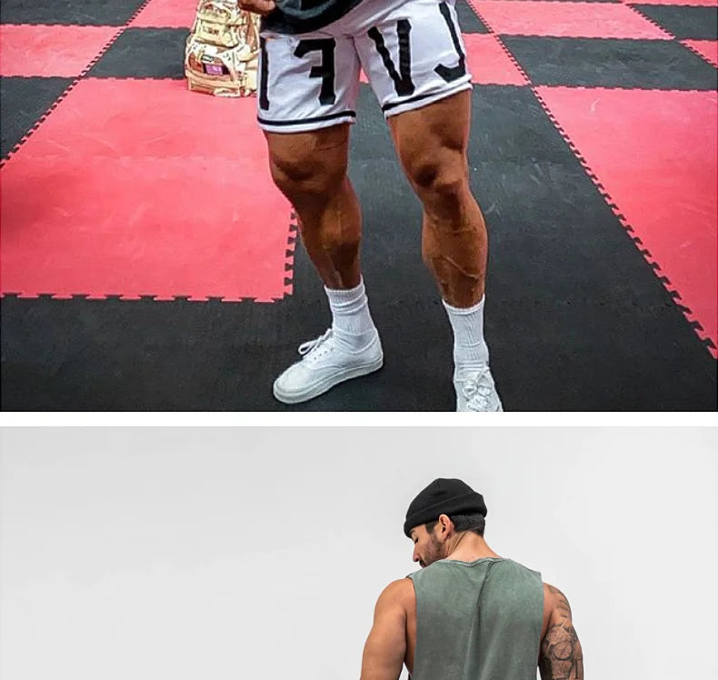 Men Summer Cotton Sleeveless Tank Top Gym Bodybuilding Fitness Running Workout Casual Athletic Sportswear Training Vest Clothing
