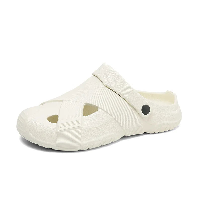 Men Closed Toe EVA Clogs Thick Sole Breathable Antibacterial Odor Resistant Non Slip Comfort Indoor Outdoor Unisex Men Slippers