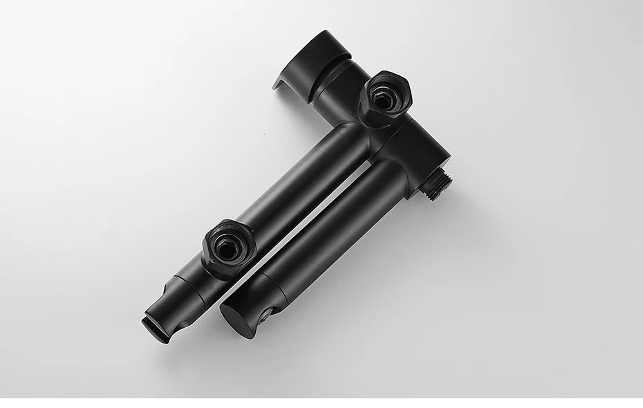 Shower Faucet Black Brass Wall Mount Bathtub Faucet Shower Square Style Handheld Single Handle Luxury Bathroom Mixer Tap 877910