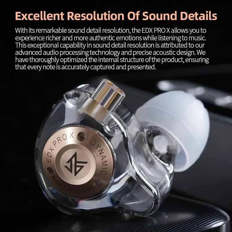 KZ EDX PRO X Wired Earphone Stereo Bass HIFI Music Sports Microphone Wired Earphone Earplug Detachable Cable ZSN PRO 2 X ZS10