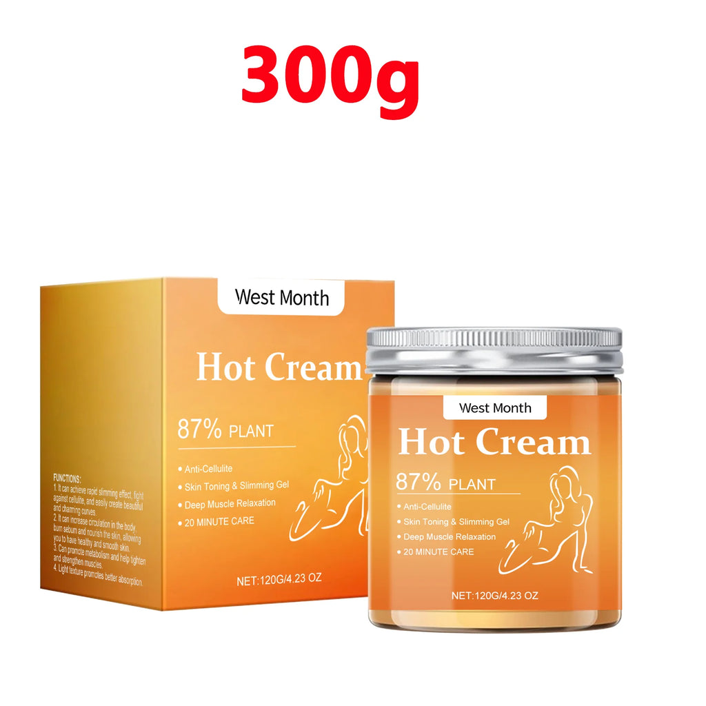 Hot Compress Bodybuilding Massage Cream 120g Thermal Tightening for Abdomen Chest Arms, Deep Moisturizing Skin Tightening Lotion