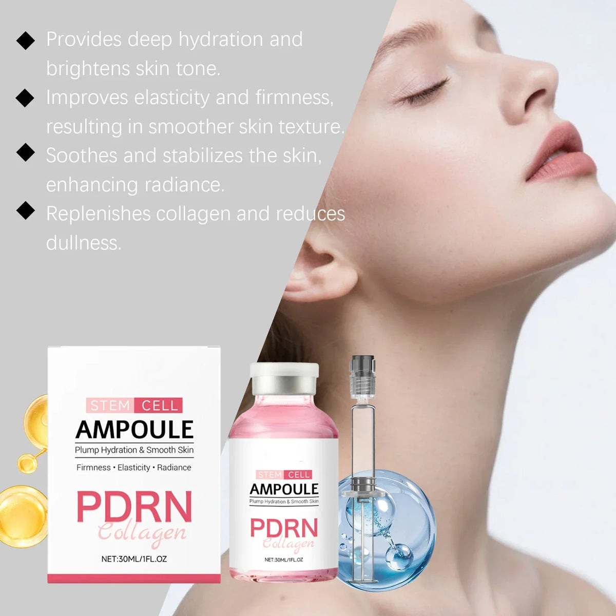 Korean Collagen Peptide Ampoule Serum Intensive Firming Lifting Moisturizing Nourishing Plumping Facial Skin Care Essence