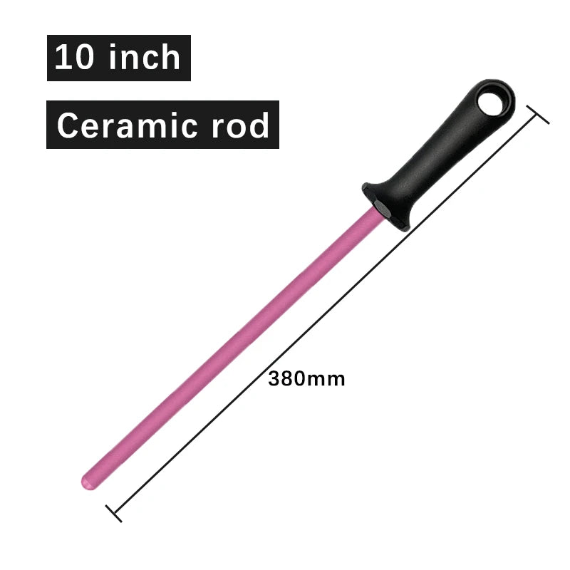 Diamond Sharpening Rod Tungsten Steel Carbon Steel  Kitchen Gadgets Slaughterhouse Butcher Ceramic Household Knife Sharpener