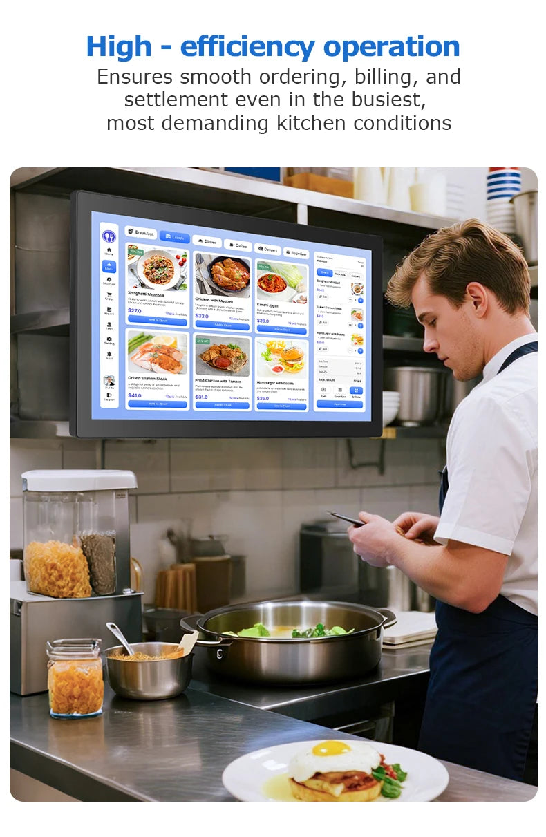 21.5 Inch Kitchen Display Screen Kds Pos System Hardware Kitchen Order Display Monitor Menu Management Display Screen
