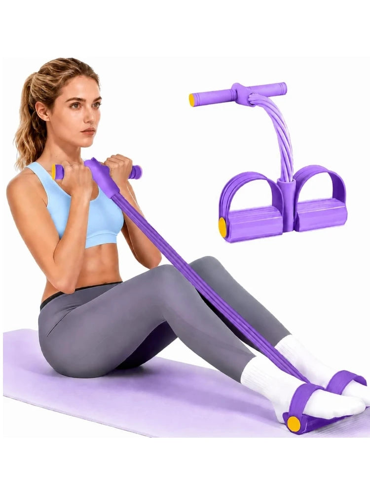 Durable 6-Tubes Multifunction Resistance Band, Natural Rubber Foot Pedal Resistance Bands, Fitness Resistance Bands