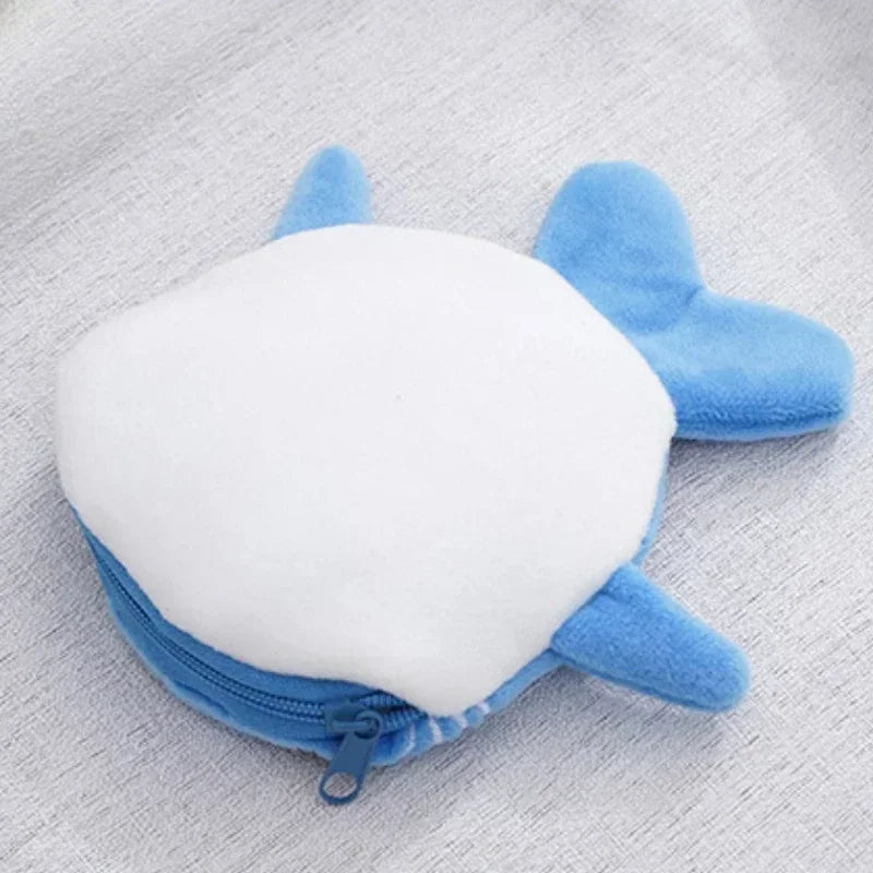 Cartoon Cute Whale Shark Coin Purse Kawaii Wallet Portable Plush Coin Bag Key Earphone Coin Organizer Pouch Zipper Bag