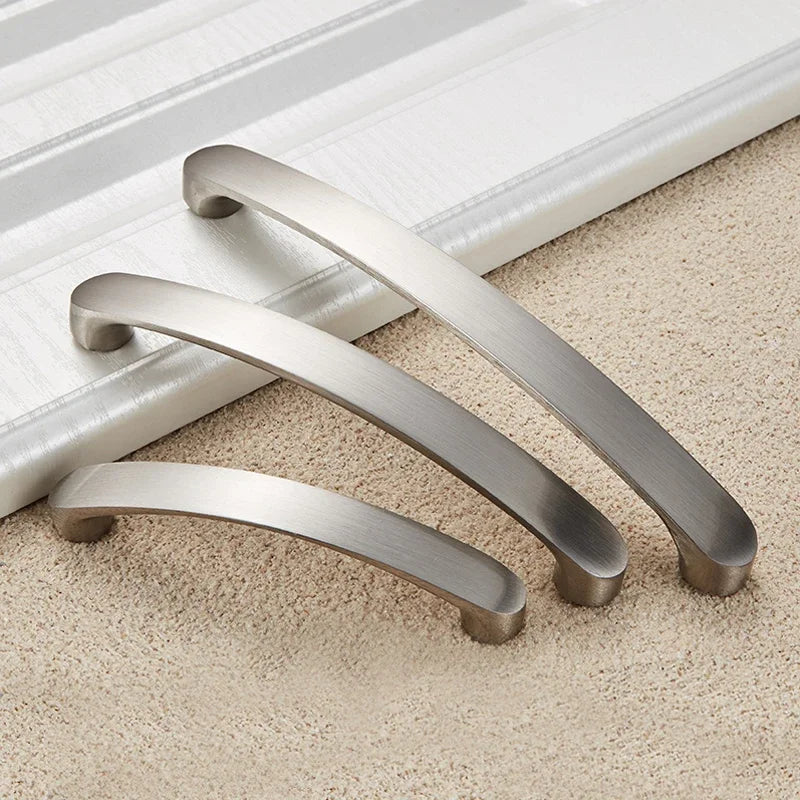 Modern Cabinet Handles Kitchen Door Handles Drawer Knobs Aluminum Alloy Wardrobe Door Handles Brushed Modern Style Hardware
