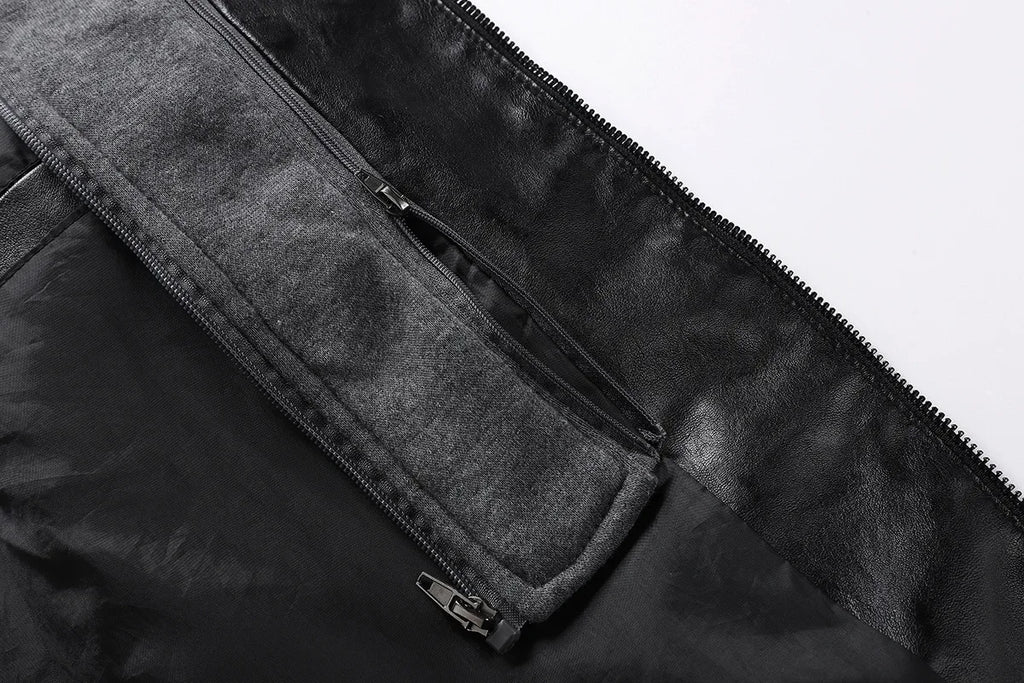 Men Detachable Hood Motorcycle Leather Jackets Quality Male Streetwear Casual PU Leather Coats Two in One Jacket