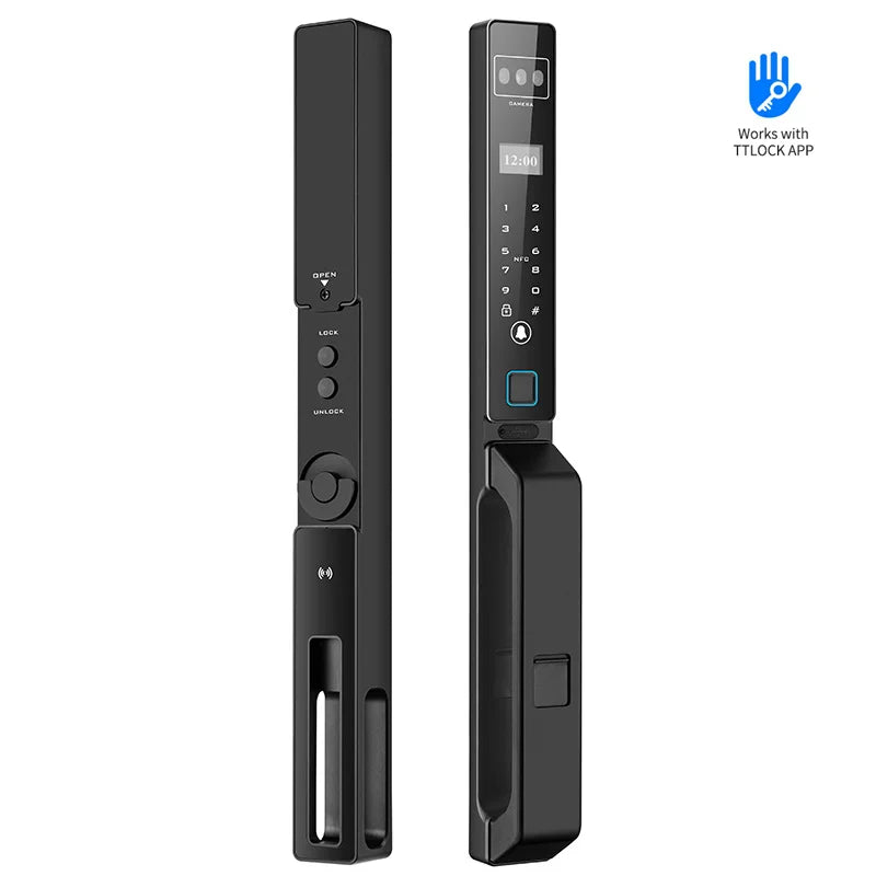 Automatic Password Fingerprint Facial Recognition Smart Lock Broken Bridge Aluminum Fingerprint Lock Sliding Door Password Lock