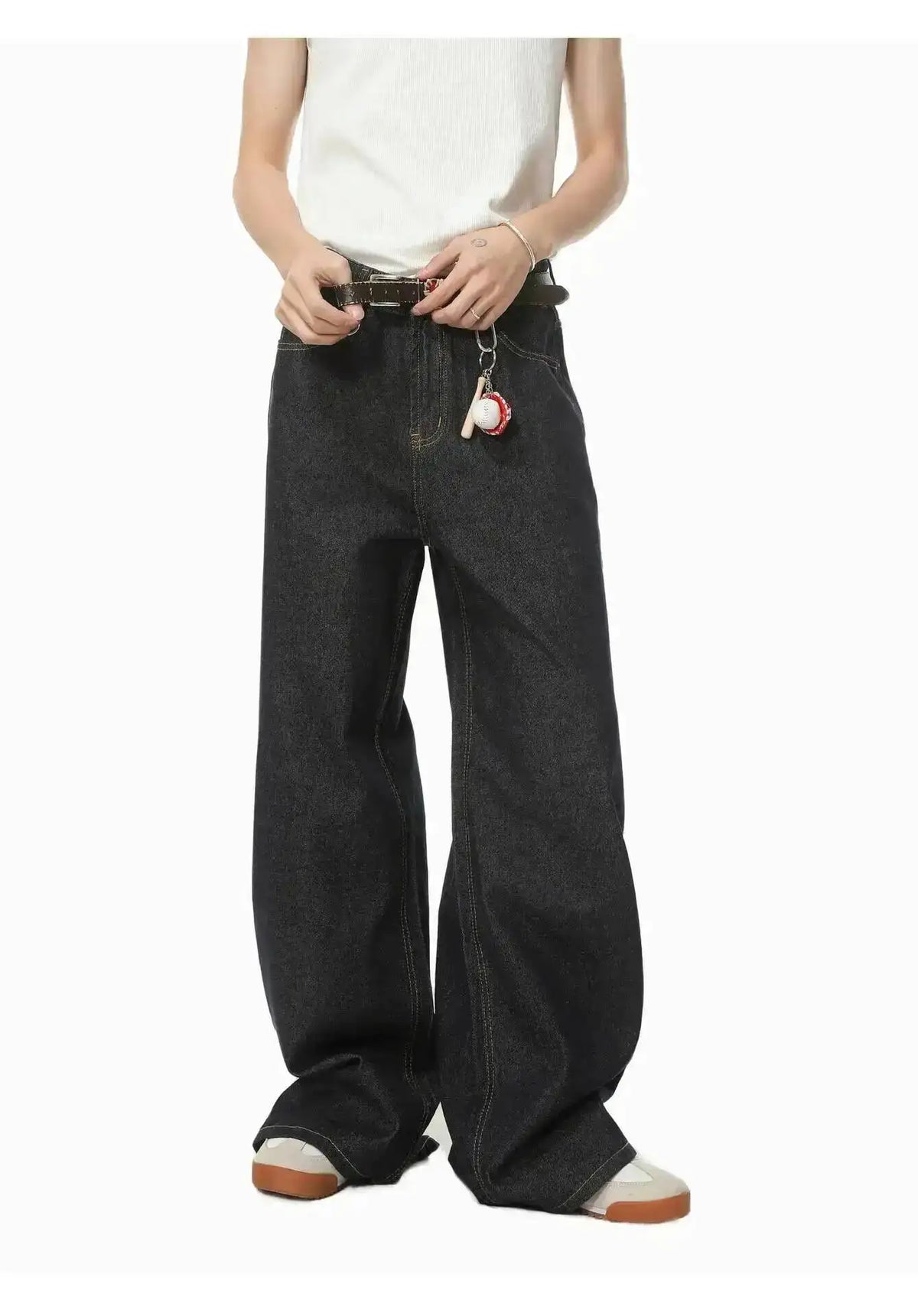 IEFB Men's Straight Denim Pants New Cleanfit Solid Color Korean Version Wide Leg Versatile Casual Jeans Trend New Autumn  9C1519