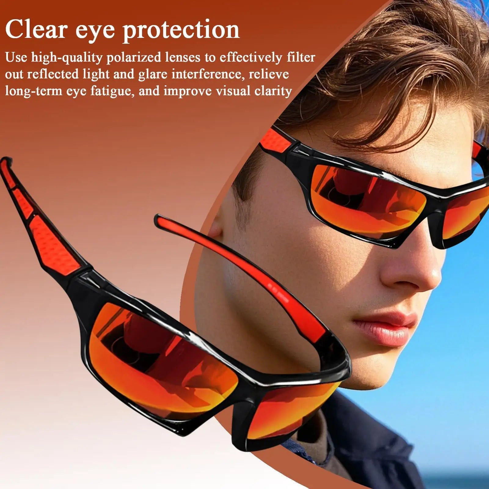 Mens Sun Glasses UV Sunglasses Polarized Glasses for Men Comfortable Fashion Shades Outdoor Sport Eyewear for Driving Running